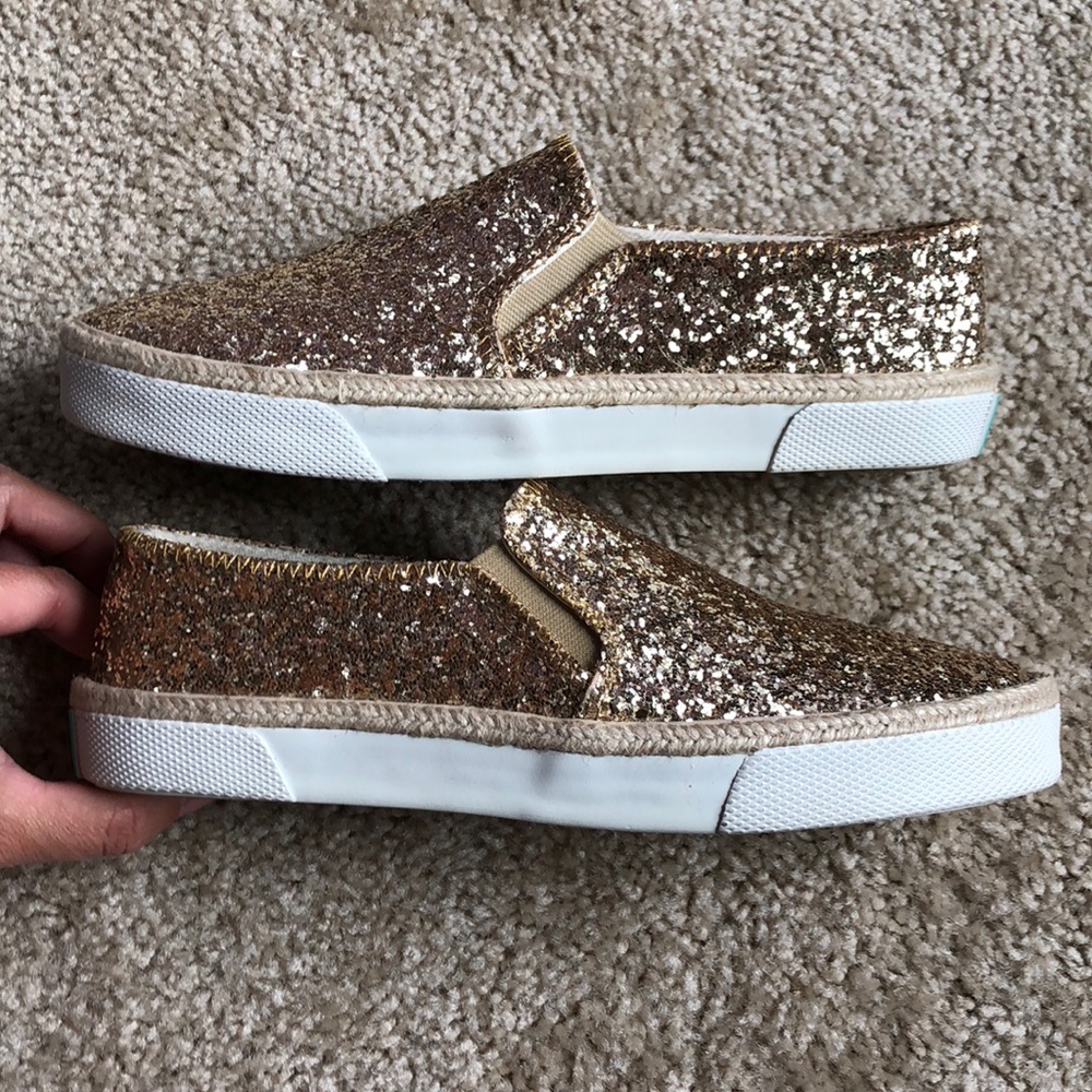 New! Jack Rogers Tucker Sneaker Gold sparkle 6.5 - Picture 4 of 6